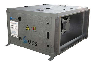 VES low noise Colourfan Twin Extract Acoustic air handling unit